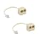 GFORTUN Beige 6P4C 4 Pin RJ11 Dual Female to RJ11 4 Pin Male Socket Plug Cord 2Way Cable Splitter Adapter for Landline Telephone 2 Pack