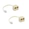 GFORTUN Beige 6P4C 4 Pin RJ11 Dual Female to RJ11 4 Pin Male Socket Plug Cord 2Way Cable Splitter Adapter for Landline Telephone 2 Pack