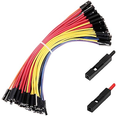 hellotronics Hellotronics Breadboard Jumper Wires 22AWG Pack of 120 Pieces FF More Red and Black Jumpers Square Head 01 10 Colors 15CM FF