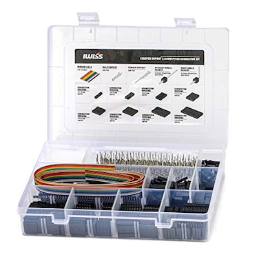 IWISS 1550PCS 254mm Pitch Dupont Connector Kit Includes Pin Headers Jumper Wire Crimp Pins for RC Servo Arduino SMT SATA EPS PCIe Battery Balancer