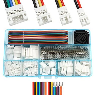 elechawk JST PH 20 Connectors Pin Header and Ribbon Cable Wire Kit 20mm Pitch JST PH 2345678 Male Pin Female Housing