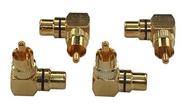 KK Cable KK04 4 Pack 4pcs Total Hiend RCA Right Angle Adapter 90 Female to Male GoldPlated Connector KK04