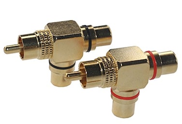 KK Cable KK07 Adapter 2 Pack 2pcs Total Hiend 1RCA Male to 2RCA Female Right Angle Splitter Adapter Gold PlatedKK07