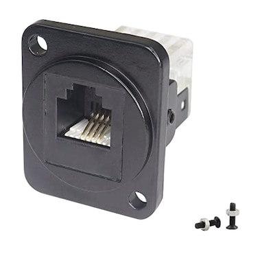 QIANRENON RJ11 Panel Mount Cat3 Telephone inline Dual Ended Coupler Module RJ11 Female to Female 6P4C Interface Adapter Socket Data Connector