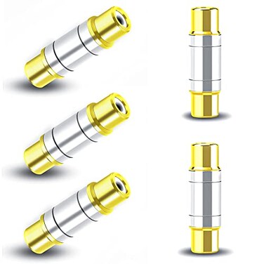 lkelyonewy RCA Female to Female Coupler Audio Video Gold Adapter Component Connector Gold Plated for Amplifier SubwooferRCA Cable Lkelyonwey