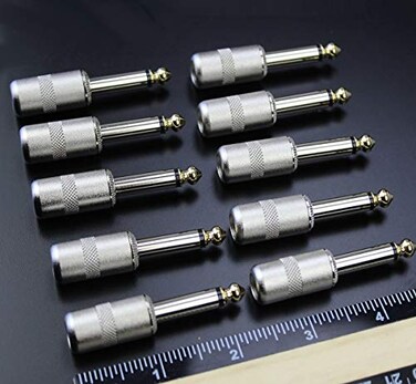 Iconic Cables Short Barrel 1 Handle Low Profile 10 Pack 14 635mm Audio Cable Plug Connector Iconic 101