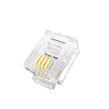SMITON 100PACK RJ11 Connectors Telephone Modular Plugs Male Connectors 6P4C