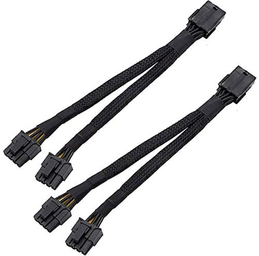 TeamProfitcom GPU VGA PCIe 8 Pin PCI Express Graphics Video Card 8 Pin Female to Dual GPU 862 Pin Male Sleeved Splitter Power Extension Cable 2 Pack