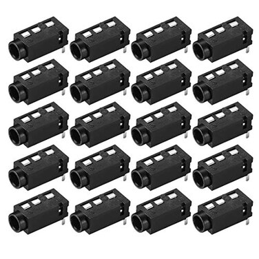 uxcell 35 mm Audio Jack Connector PCB Mount Female Socket 4 Pin PJ320A 20pcs