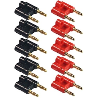 CESS Two Way Speaker Banana Male Plug Cable Connectors Dual Banana Plug 10 Pack