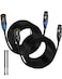 AQOOL 25ft XLR Cables 2 Pack Balanced Microphone Cable with GoldPlated 3Pin OFC XLR Male to Female Mic Speaker Cord for Microphones Preamps Speaker Systems