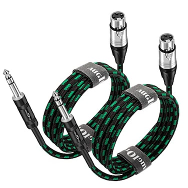 Augioth XLR Female to 14 Cable 3ft 2 Pack Balance 635mm TRS Plug to 3pin Cannon Mic Cable 1 Meter