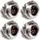 CESS 5Pin Mini XLR Socket Mini XLR Connector Screw and Nut Panel Mount Solder Type NickelPlated Base and Housing GoldPlated Pins 4 Pack