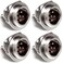 CESS 5Pin Mini XLR Socket Mini XLR Connector Screw and Nut Panel Mount Solder Type NickelPlated Base and Housing GoldPlated Pins 4 Pack