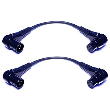 CNCESS CESS039 RightAngel 3Pin XLR Female to Male ExtensionPatch Cable 2 Pack