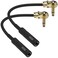 CNCESS Thin Plug Right Angle Guitar Adapter Cable 14 Inch TS Female to Male Space Saving 6 Inch 2 Pack
