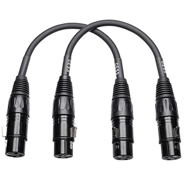 CNCESS XLR Female to Female 3Pin Microphone Gender Changer Cable Low Noise Adapter 2 Pack