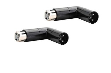 COLUBER CABLE Rotatable XLR Angle Adapter Dual Male and Female LShaped Connector Metal Adapter with 4 Adjustable Angle Positions