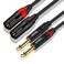 DREMAKE 3FT10M XLR to TS 14 635mm Splitter Adapter Cable Dual Mono Mic Audio Cord