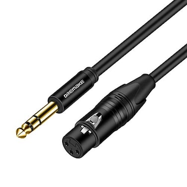 DREMAKE TRS 14 Inch 635mm65mm to XLR Female Balanced Interconnect Audio Cable 3Pin XLR to Quarter Inch Mic Cable for Microphone Mixer Guitar AMP Speakers Black3FT
