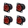 GDQLCNXB XLR Male Jack 3 Pin Chassis Panel Mount Jacks D Series Size Black Metal Housing Fits Series D Pattern Holes Audio Studio Connector 4 Pcs