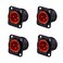GDQLCNXB XLR Male Jack 3 Pin Chassis Panel Mount Jacks D Series Size Black Metal Housing Fits Series D Pattern Holes Audio Studio Connector 4 Pcs