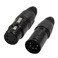 Hordion 5 Pin XLR Male Female Connector Mic Plug Adapter Microphone Connector XLR Cable Ends Replacement Black Audio Socket2Pair
