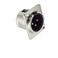 Lagogia 3 Pin XLR Male Socket Metal Panel Mount Chassis Microphone Audio Jack DType Connector Adapter Pack of 4