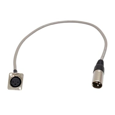 MCSPROAUDIO 2ft Pigtail XLR Female Panel Mount to XLR Male Plug Gray