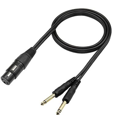 QIANRENON XLR Female to Dual TS 14 Stereo Splitter Cable 3Pin XLR to Dual 635mm Mono Y Splitter Conversion Extension Audio Cablefor Microphone Guitars Amplifier Mixer1m32ft