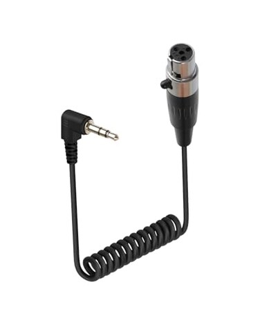 RIIEYOCA 35mm to Mini XLR Coiled Cable Right Angle 4 Pin Mini XLR Female to 18 Inch mini Jack TRS Stereo Male Microphone Audio Cable for MP3 PlayersPhonesSpeakers50CM165FT