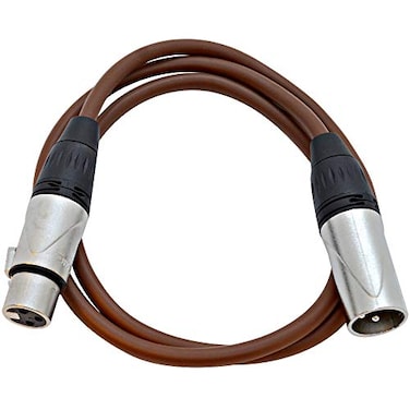 Seismic Audio SAXLX3Brown 3 Foot Brown XLR Patch Cable Mic Cord 3 Pin XLR Male to XLR Female Microphone Cables 3