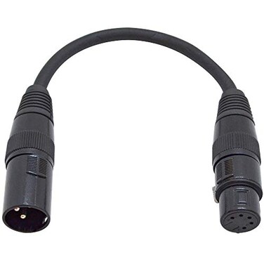 Seismic Audio Speakers DMX Turnaround Adapter Cable 3 Pin XLR Male to 5 Pin XLR Female Patch Cables XLR3M to XLR5F 6 Inch Cable
