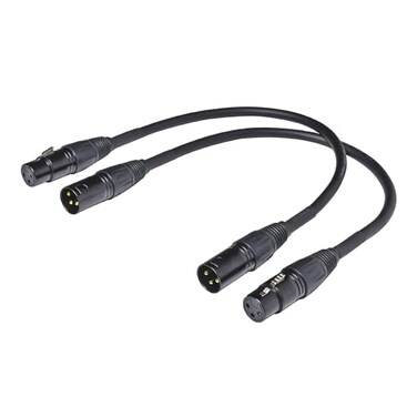 Suanqi XLR Cable Balanced DMX Cable 3 Pin Male to Female Microphone Cable Mic Patch Cords Compatible with Speakers Mixer 2 Pack 1FT