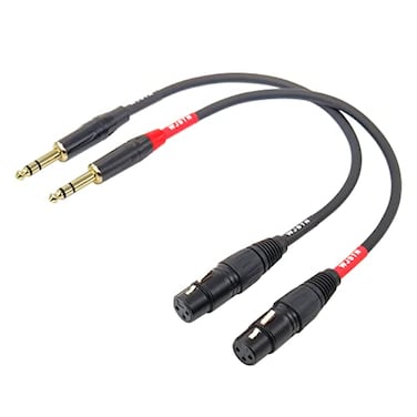 Suanqi XLR to 14 TRS Cable 635mm Dual Channel to 3pin XLR Female XLR to 14 Stereo Balanced Microphone Adapter 1ft