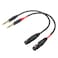Suanqi XLR to 14 TRS Cable 635mm Dual Channel to 3pin XLR Female XLR to 14 Stereo Balanced Microphone Adapter 1ft