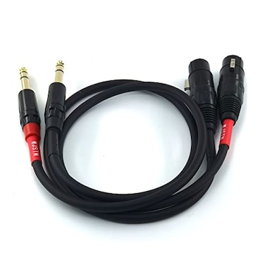 Suanqi XLR to 14 TRS Stereo Adapter 635mm Dual Channel to 3Pin XLR Female Balanced Microphone Audio Converter Cable 6FT