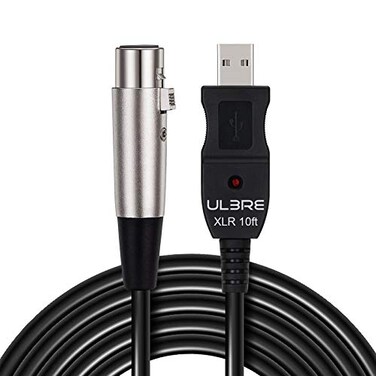 ULBRE USB Microphone Cable 10Ft XLR to USB Cable Mic Link Converter Cable Studio Audio Cable Connector Cords Adapter for Microphones or Recording Instrument Karaoke