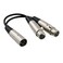 Yeung Qee 1 ft XLR Male to Dual XLR Female Mic Combiner Y Cord Balanced Microphone Adaptor Patch Cable