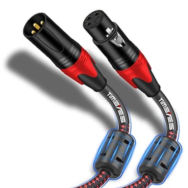 TIMEYES XLR Mic Cable 6M 3Pin Male to Female Mike Cord Balanced Snake for Mixing Boards 20 Speaker Audio Patch