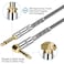 JOLGOO Guitar Cable 14 Inch Cable 15 Ft Straight to Right Angle 635mm Plug Bass Keyboard Instrument Cable Black and Gray Tweed Cloth Jacket Electric Mandolin pro Audio