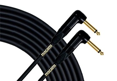 Mogami Gold Instrument RR Right Angle to Right Angle 3 Electric Guitar Instrument Cable 14 Inch TS to TS Electric Guitar Cable 3ft Right Angle Connectors OFC Core AntiNoise Pro Audio Quality