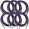 Seismic Audio SASTSX10Purple6PK 10Feet TS 14Inch Guitar Instrument or Patch Cable Purple