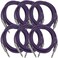 Seismic Audio SASTSX10Purple6PK 10Feet TS 14Inch Guitar Instrument or Patch Cable Purple