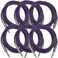Seismic Audio SASTSX10Purple6PK 10Feet TS 14Inch Guitar Instrument or Patch Cable Purple