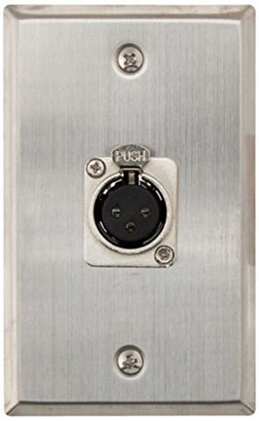 Seismic Audio Speakers Single XLR Female Connector Stainless Steel Wall Plate