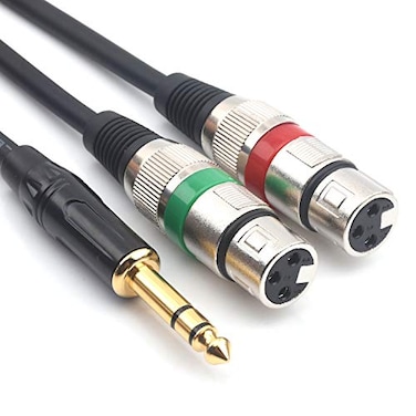 SiYear 10FT 635mm 14inch TRS Male Plug to Dual XLR Female Microphone Stereo Unbalanced Audio Converter Adapter Y Splitte Cable Cord 3M