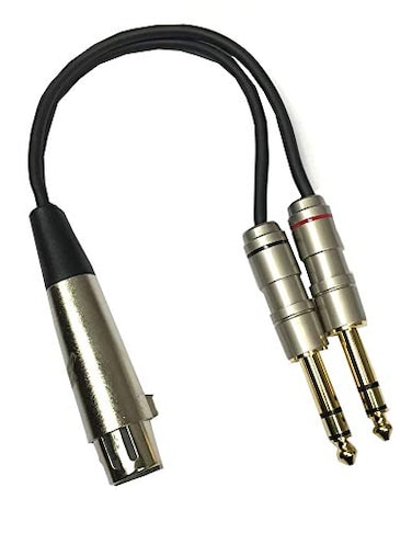 Studio Z XLR 6 Y Splitter Cable Gold Tips 3 Pin Balanced XLR Female to Dual 14 Patch or Male to Dual 14 Y Cable Balanced Microphone Splitter Cord Audio Adaptor 6 Inch