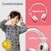 LilGadgets Connect Foldable Headphones Adjustable Fit Soft Touch Padding for Kids with Mic VolumeLimited Noise Reduction OnEar Wired Headset for School with SharePort Red Ages 314
