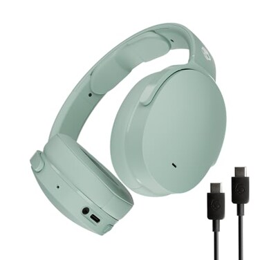 Skullcandy Hesh ANC Wireless OverEar Bluetooth Headphones with Extra USBC Charging Cable Active Noise Canceling 22 Hrs Battery Foldable Lightweight Design Microphone iPhone Android Preppy Sage